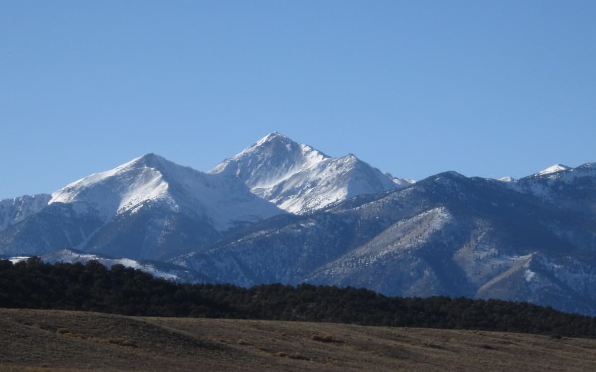 Mount Yale rising above the Sawatch Range near Buena Vista, Colorado