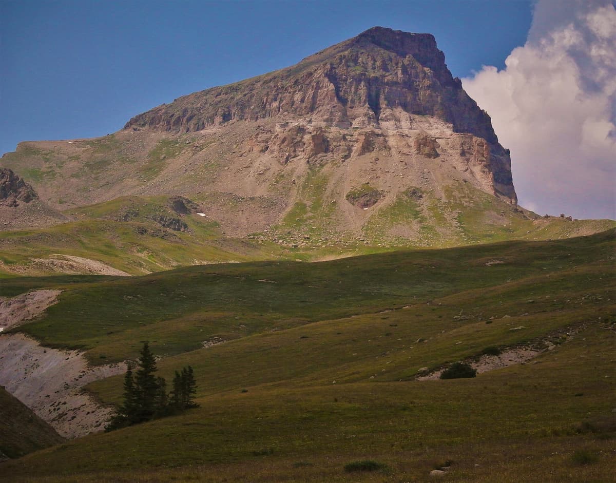 Uncompahgre Peak, the highest summit in the San Juan Mountains, rising above alpine tundra