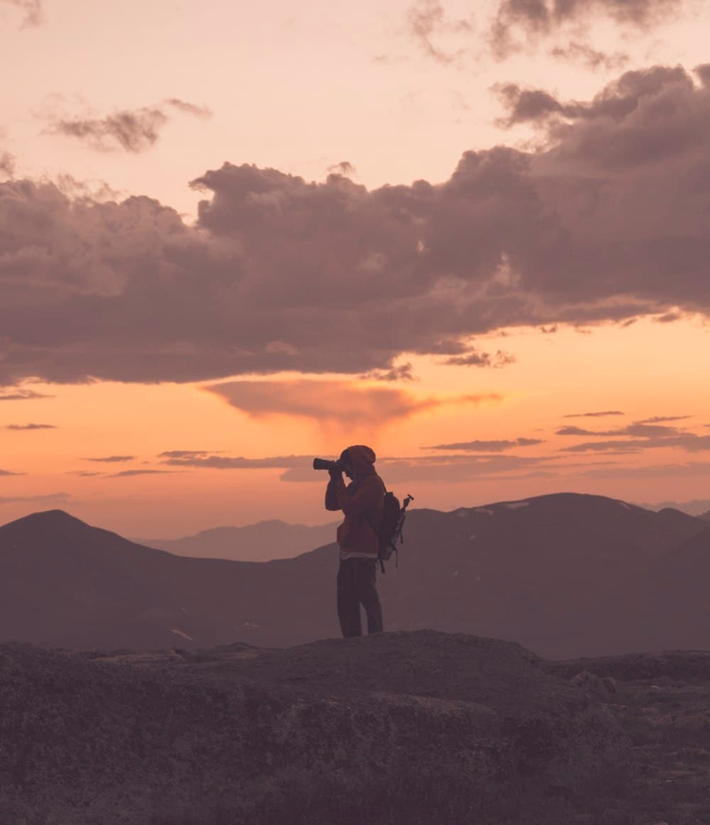 Well-equipped hiker on Colorado mountain trail 
