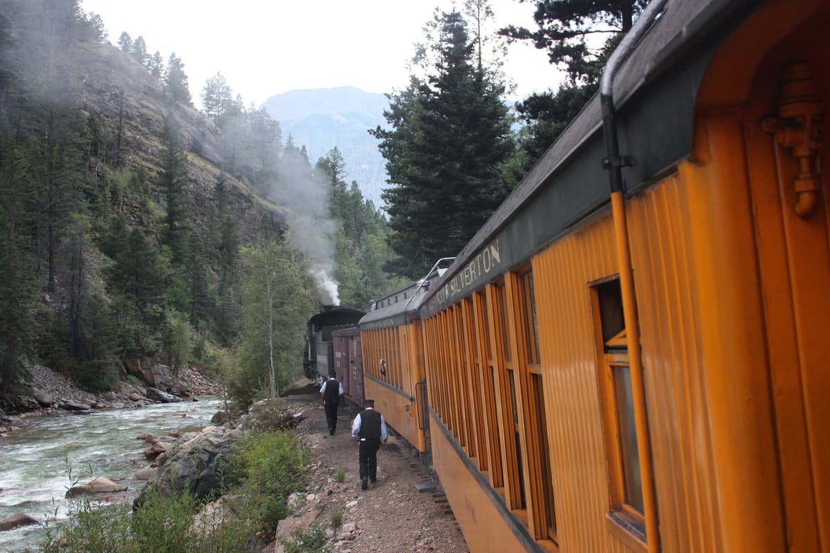 The Needleton flag stop and footbridge over the Animas River, the start of the hike to Chicago Basin