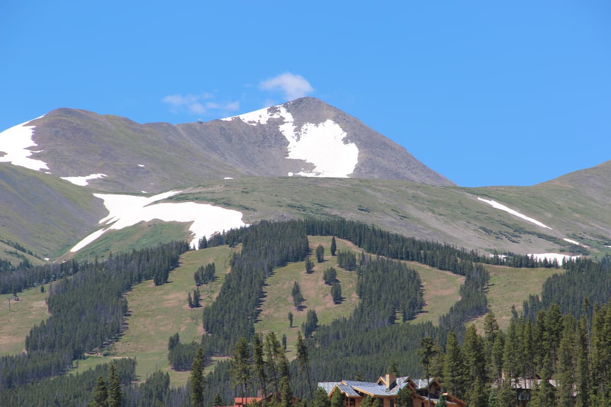 Peak 10 and the Tenmile Range above Breckenridge, the range the Spruce Creek trails climb into