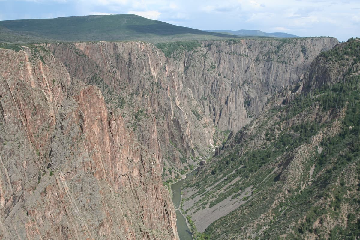 The Painted Wall, the tallest cliff in Colorado, streaked with pink rock