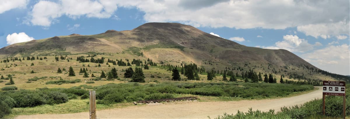 Boreas Mountain rising above the tundra near Boreas Pass, a common turnaround view for hikers on the Black Powder Pass trail