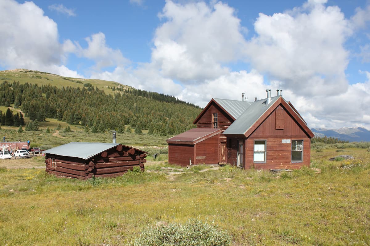 Historic railroad structures at the Boreas Pass summit, remnants of the narrow-gauge line that crossed the Continental Divide