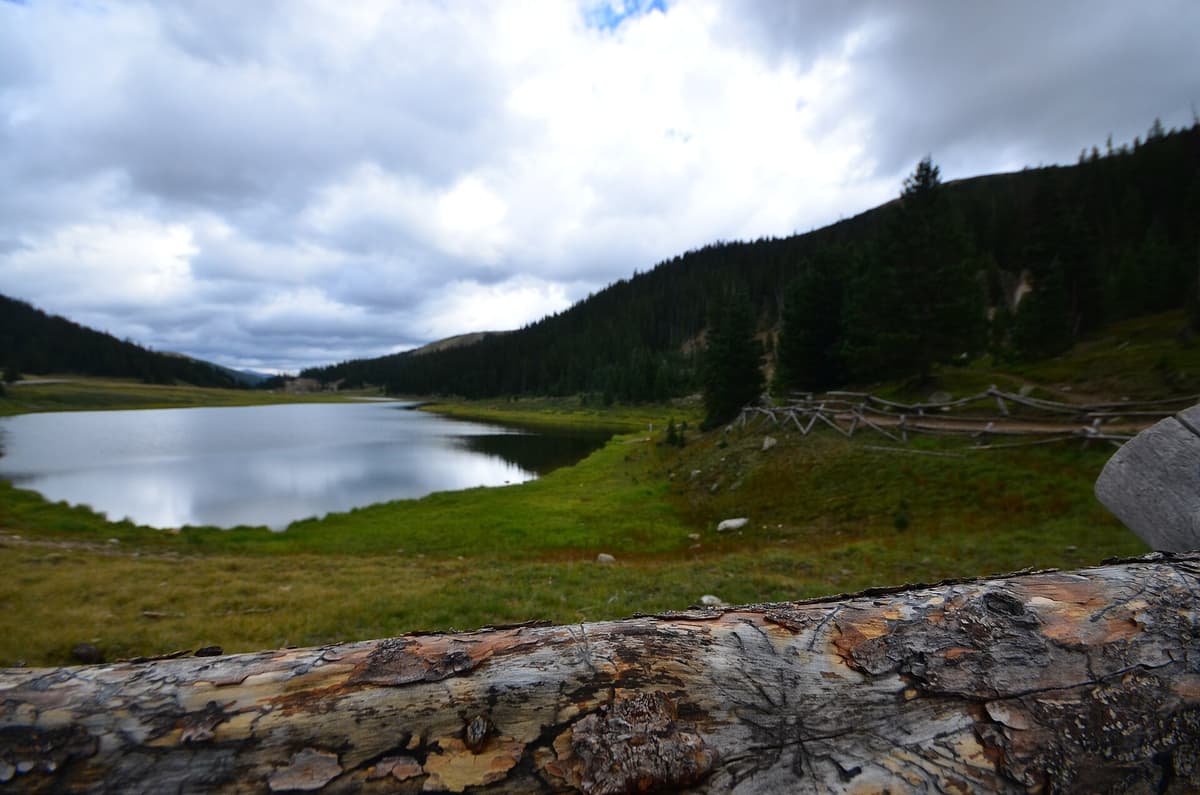 Milner Pass on Trail Ridge Road, where the Continental Divide crosses Rocky Mountain National Park beside Poudre Lake