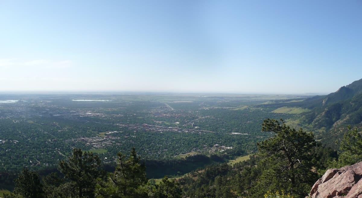 View of Boulder and the plains from Mount Sanitas