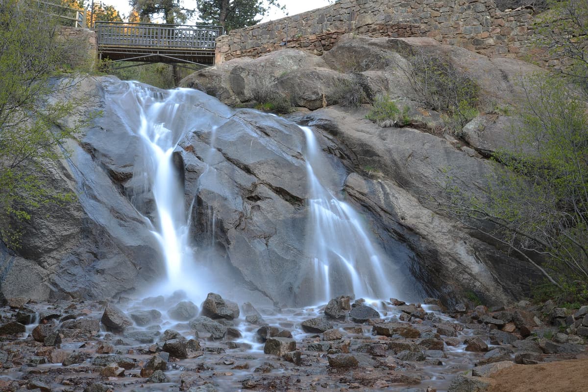 Helen Hunt Falls sits near the drive up to the Seven Bridges trailhead in North Cheyenne Cañon