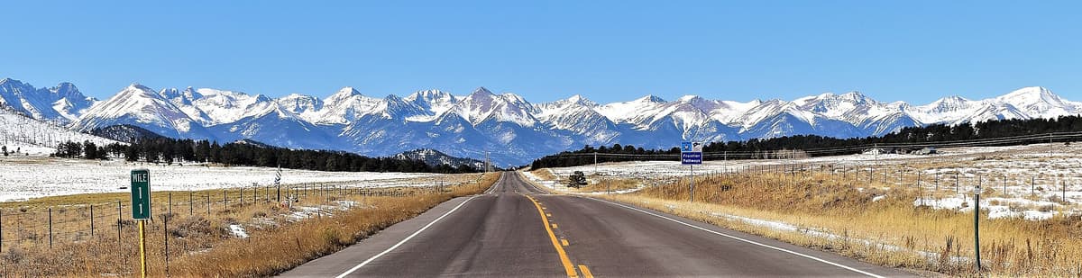 Panoramic view along the Sangre de Cristo Range near Crestone