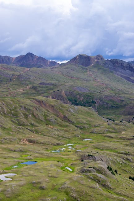 Alpine valley with mountain peaks in Colorado's backcountry