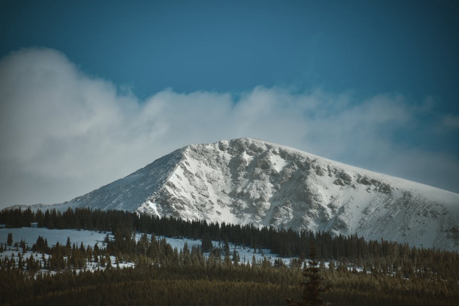 Snow-covered Colorado mountains in winter